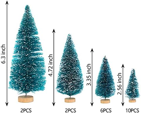 Futureplusx עצי חג המולד מיני מלאכותיים, 20 יחידות עץ אורן מיני לסצינות מיניאטורות מעצבות שולחן חג המולד ועיצוב מסיבת חג חג המולד