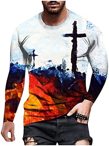 חולצות טריקו של שרוול ארוך XXBR לגברים, אביב 3D רחוב אמונת