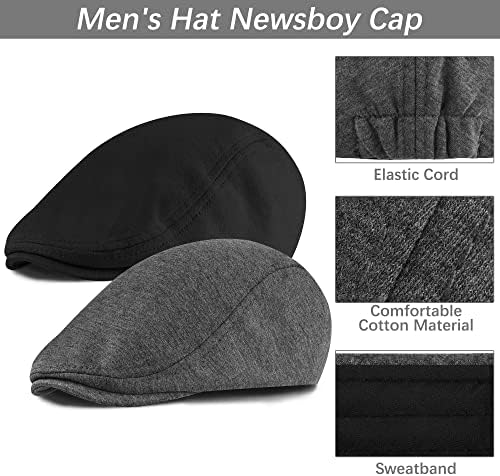 קוטור 4 חתיכות מחלק עיתונים גברים של כובע קיץ מחלק עיתונים כובע שטוח כובע רך למתוח כושר גברים כובע נהג מונית ציד כובע לגברים יומי להשתמש