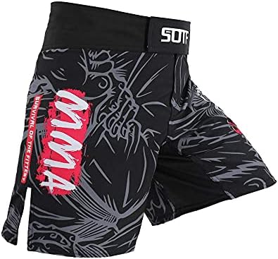 גברים SOTF מכנסיים קצרים נושמים מכנסי כושר אגרוף MMA מכנסיים קצרים ספורט