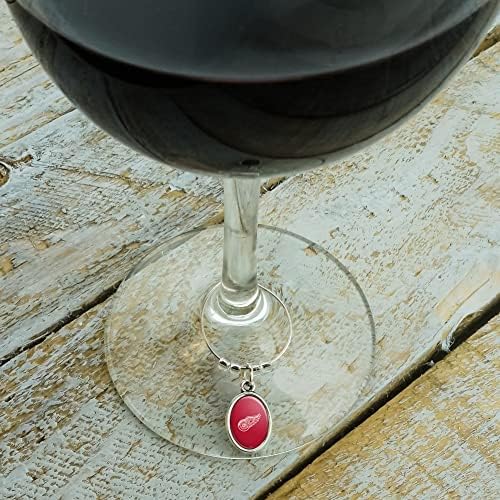 דטרויט אדום כנפי לוגו יין זכוכית סגלגל קסם לשתות סמן