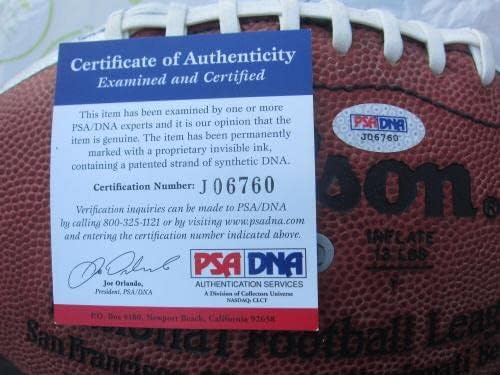 ג'רי רייס חתום על סופרבול XXIII MVP NFL צבוע משחק כדורגל PSA/DNA אוטומטית - כדורגל חתימה