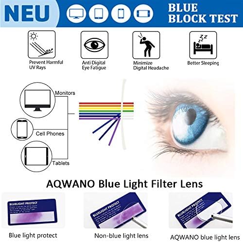 משקפי קריאה ממוחשבים חסימת אור כחול - 2 חבילות עגול אנטי UV מבט עיניים קוראים משחקים משקפיים נשים, 1.0
