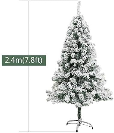שלג שלג נוהר עץ חג המולד עץ חשוף, חומר צירים מלאכותי PVC עץ אורן עם עמדת מתכת קל להרכבה קישוט חג המולד מתאים למקורה -2.4 מ '