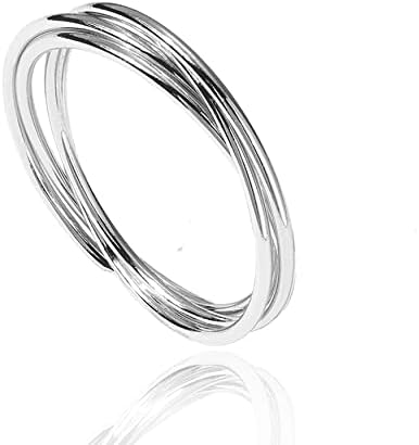 טבעת חרדה מתגלגלת משולבת בציפוי פאבוי 14 קראט לנשים וגברים / טבעת לקשקש לנשים / טבעת ערימה / טבעת זהב לנשים