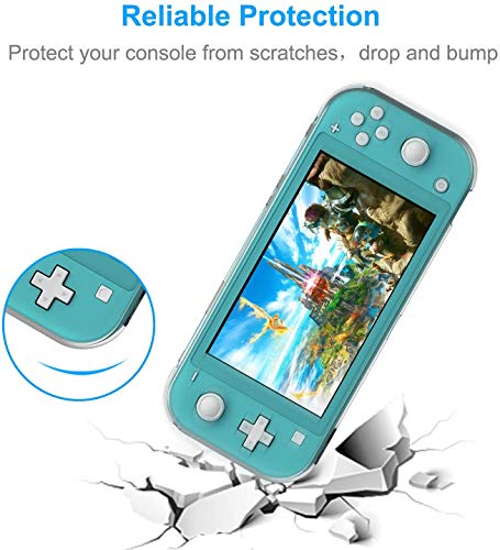CAYA SWITCH LITE CASE עבור Nintendo Switch Lite, Case Switch עם כיס פנימי. כולל מארז כיסוי מגן סגנון ברור של קריסטל, מגן מסך זכוכית מחוסמת.