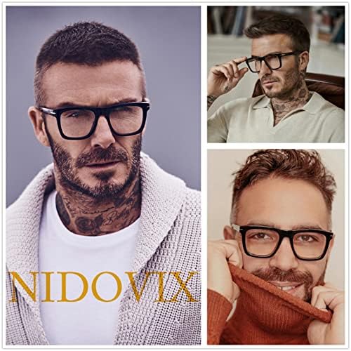 Nidovix טרנדי מרובע כחול חסימה משקפיים לגברים נשים, מסגרת אופנה ללא מרשם משקפי מחשב