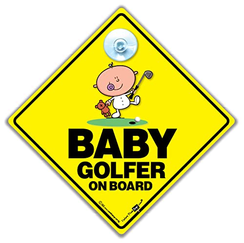 תינוק iwantthatsign.com שלט רכב גולף לתינוק, גולף תינוקות, שלט מכונית, תינוק על הסיפון, שלט מכונית חידוש, שלט מכונית גולף