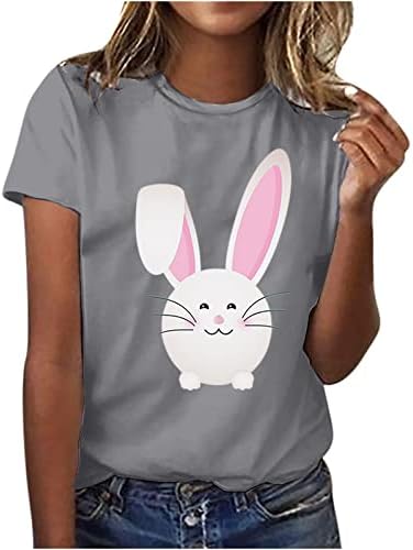 חולצות טריקו בגודל פלוס נשים ארנב ארנב ארנב חמוד צמרות חולצת שרוול קצרה אופנתית חולצות שרוול קצר
