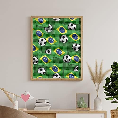 ברזיל כדורגל כדורגל דפוס יהלומי ציור ערכות למבוגרים צלב תפר עשה זאת בעצמך צבע אמנות תמונות קרפט עבור בית משרד קיר תפאורה 16 איקס 20