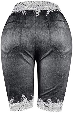 מכנסיים קצרים ג'ינס נשים פלוס בגודל מותניים גבוהים מכנסיים קצרים בקיץ חופשה מזדמנים חוף מכנסיים קצרים נוח טרקלין נמתח מכנסיים קצרים